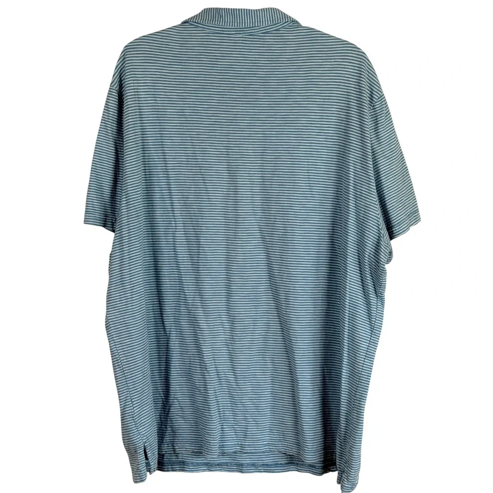 Southern‎ Tide Sunfarer Polo Shirt Mens XXL Blue Striped Cotton Pocket 8665